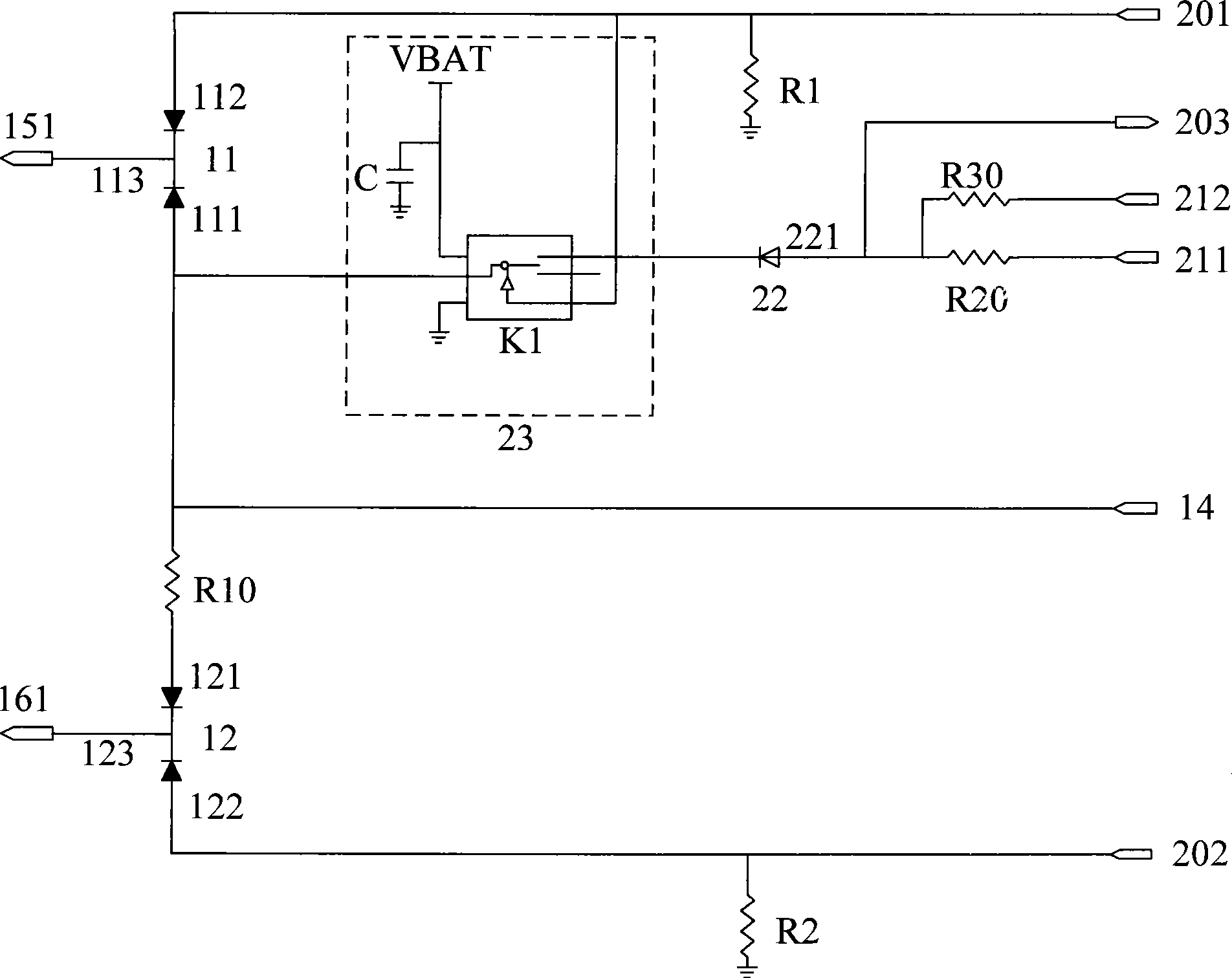 A mobile phone switch circuit and a mobile phone architecture based on the circuit