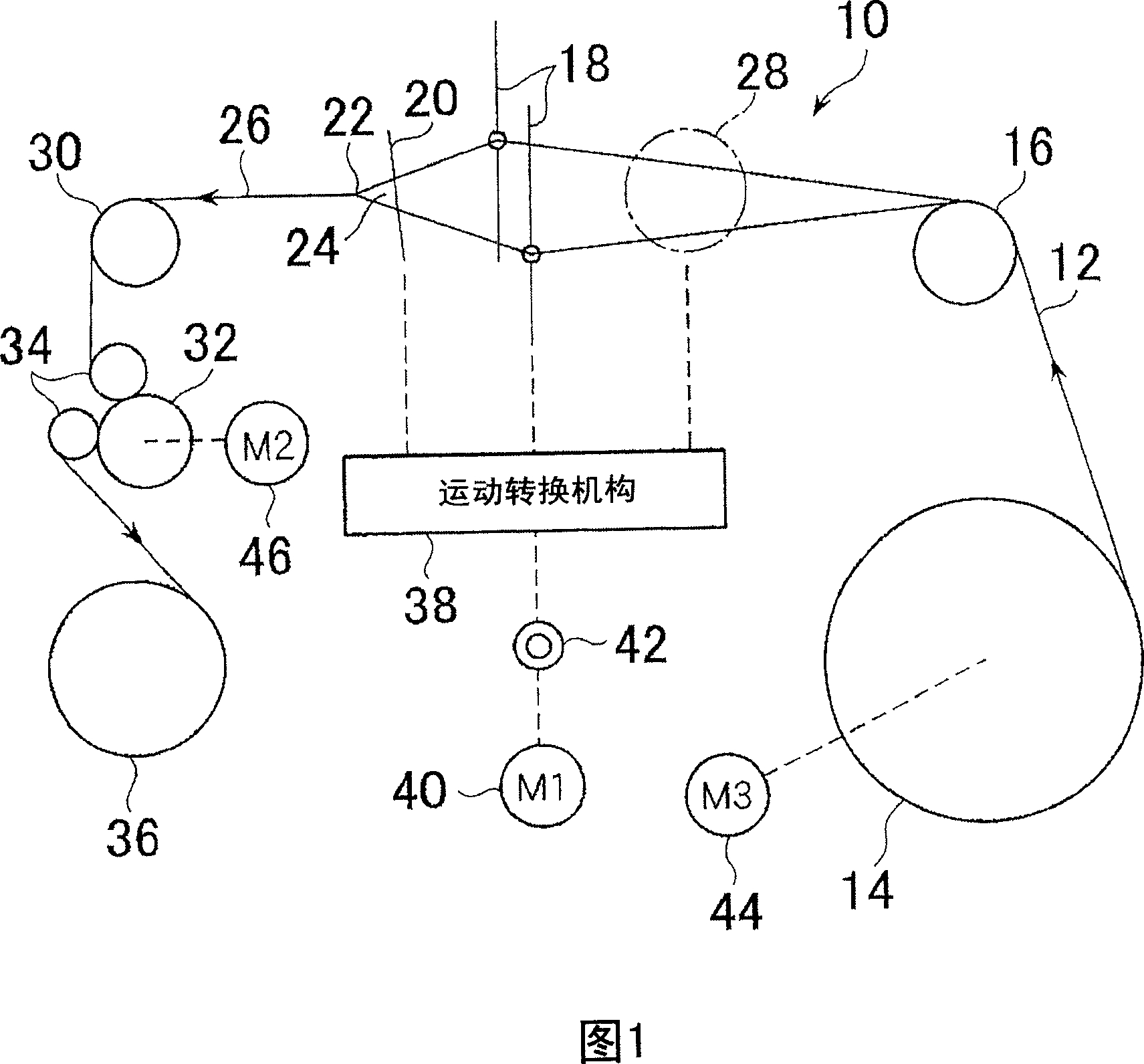 Operating device of weaving machine