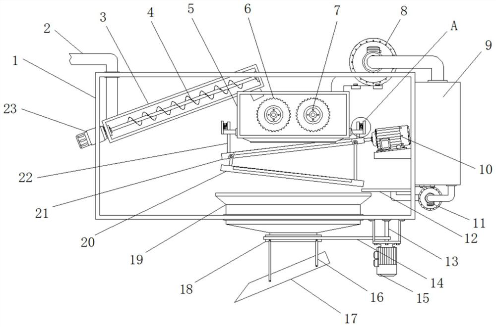 Auxiliary threshing and cleaning device of rice harvester