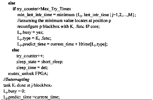 Task scheduling and resource management algorithm on reconfigurable platform