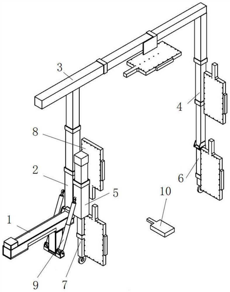 Movable rapid unfolding channel type vehicle monitoring device