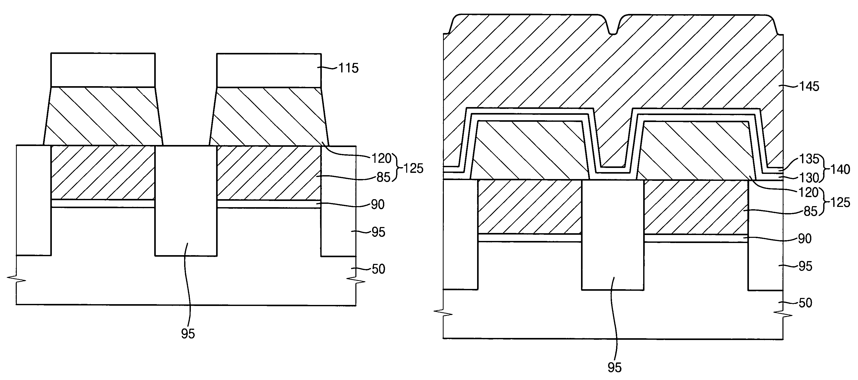 Dielectric structures having high dielectric constants, and non-volatile semiconductor memory devices having the dielectric structures