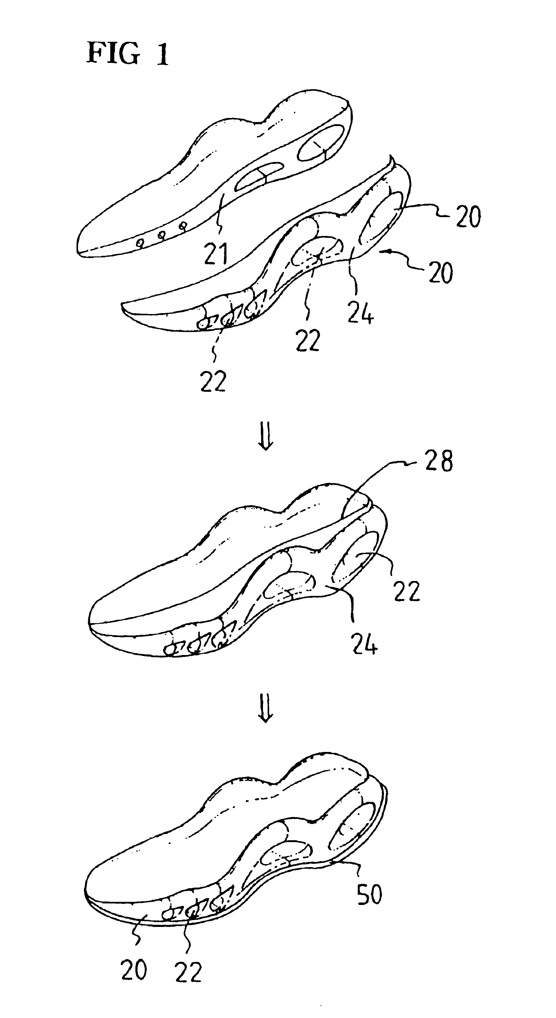 Shoe outer sole, method for its manufacture, and mold therefor
