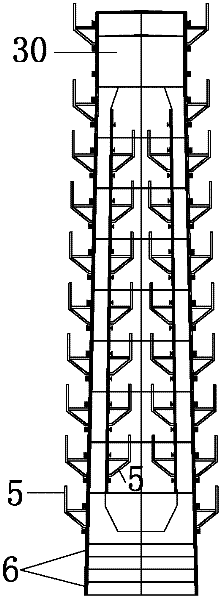 Construction method for hollow thin-walled high pier non-bracket formwork turnover of railway