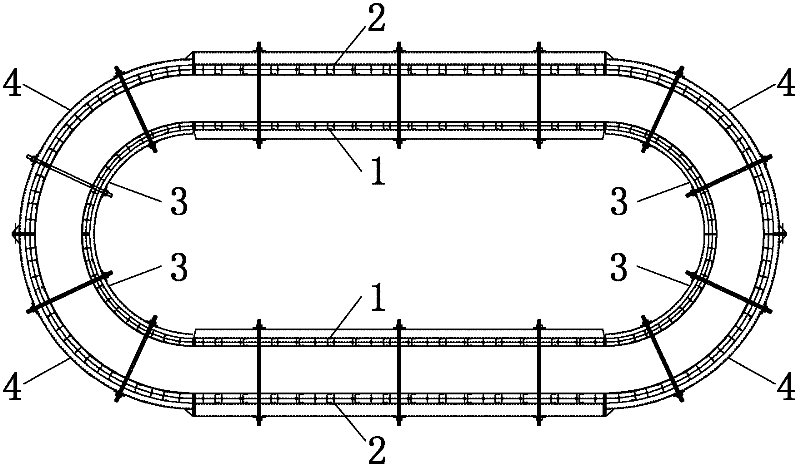 Construction method for hollow thin-walled high pier non-bracket formwork turnover of railway