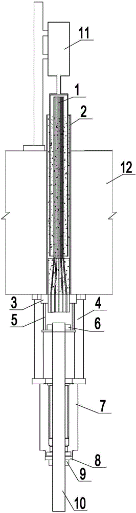 Whole-bundle drawing device assembly for replacing hoisting rod and cleaning hole and steel wire and hole cleaning method for detaching old hoisting rod of arch bridge thereof