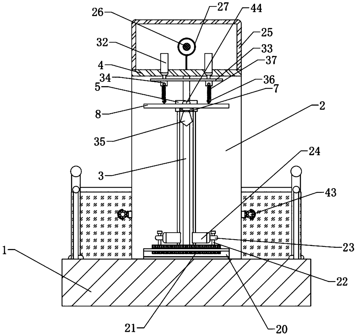 Mechanical property testing device of electric power safety tool