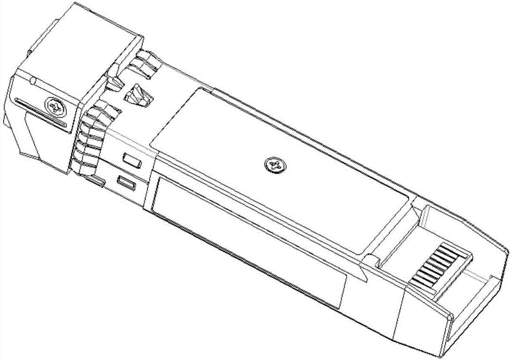 SFP+ module anti-shedding structure of self-sinking unlocking