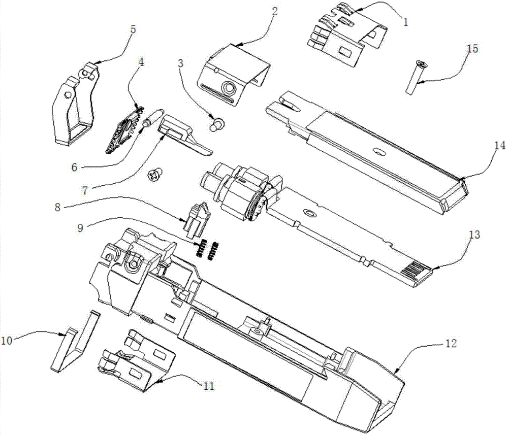 SFP+ module anti-shedding structure of self-sinking unlocking