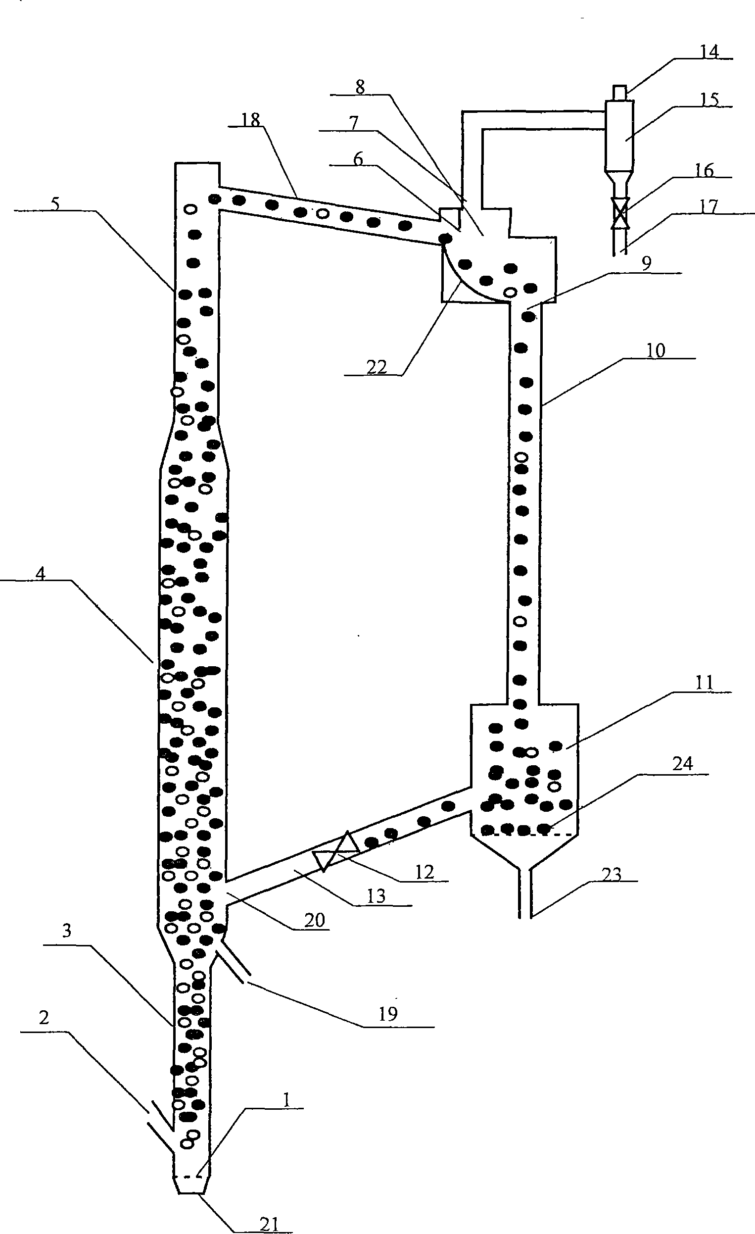 Method for preparing titanic chloride by half cycle fluidization