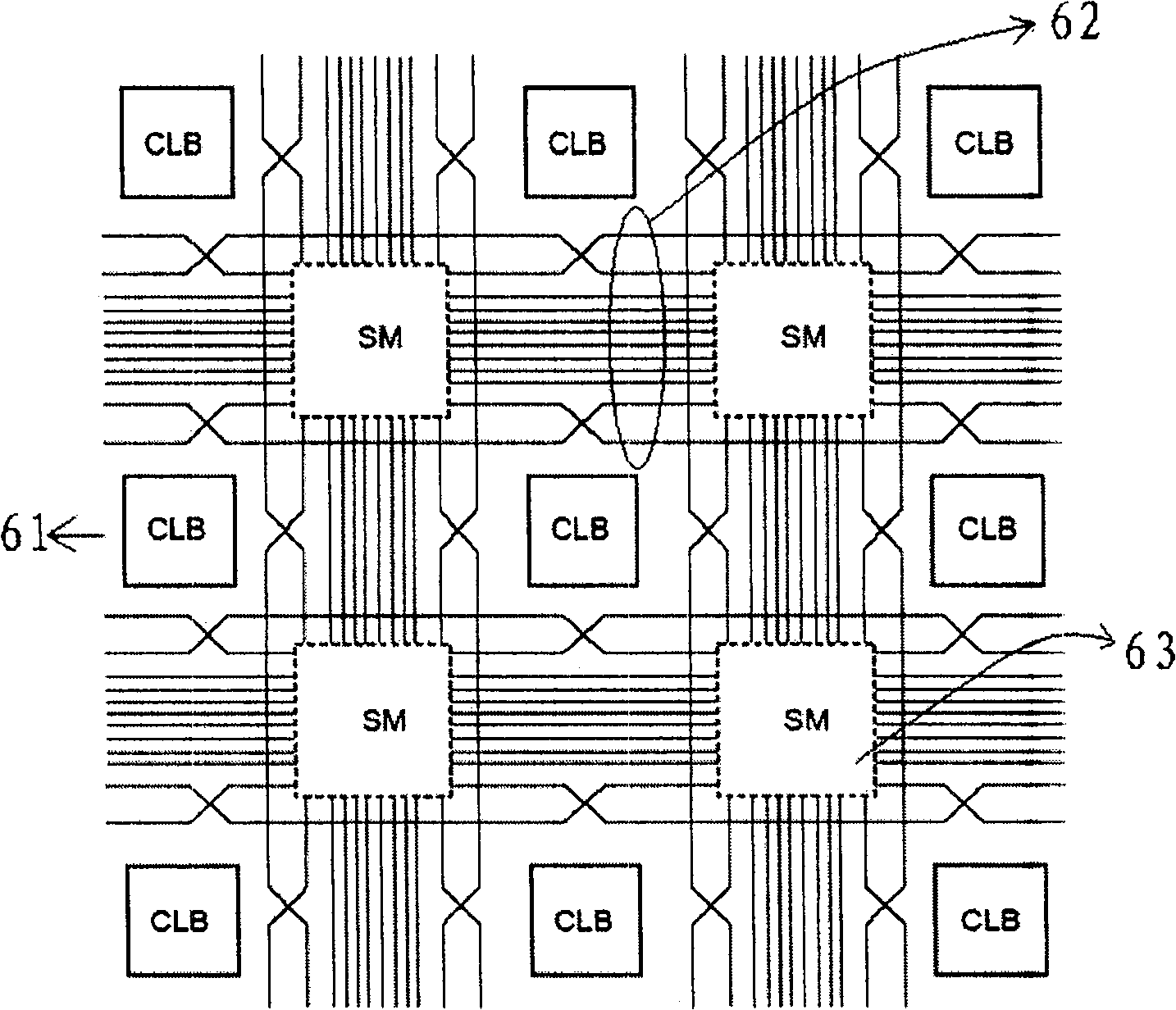 Testing method capable of configuring FPGA configurable logic block with five times
