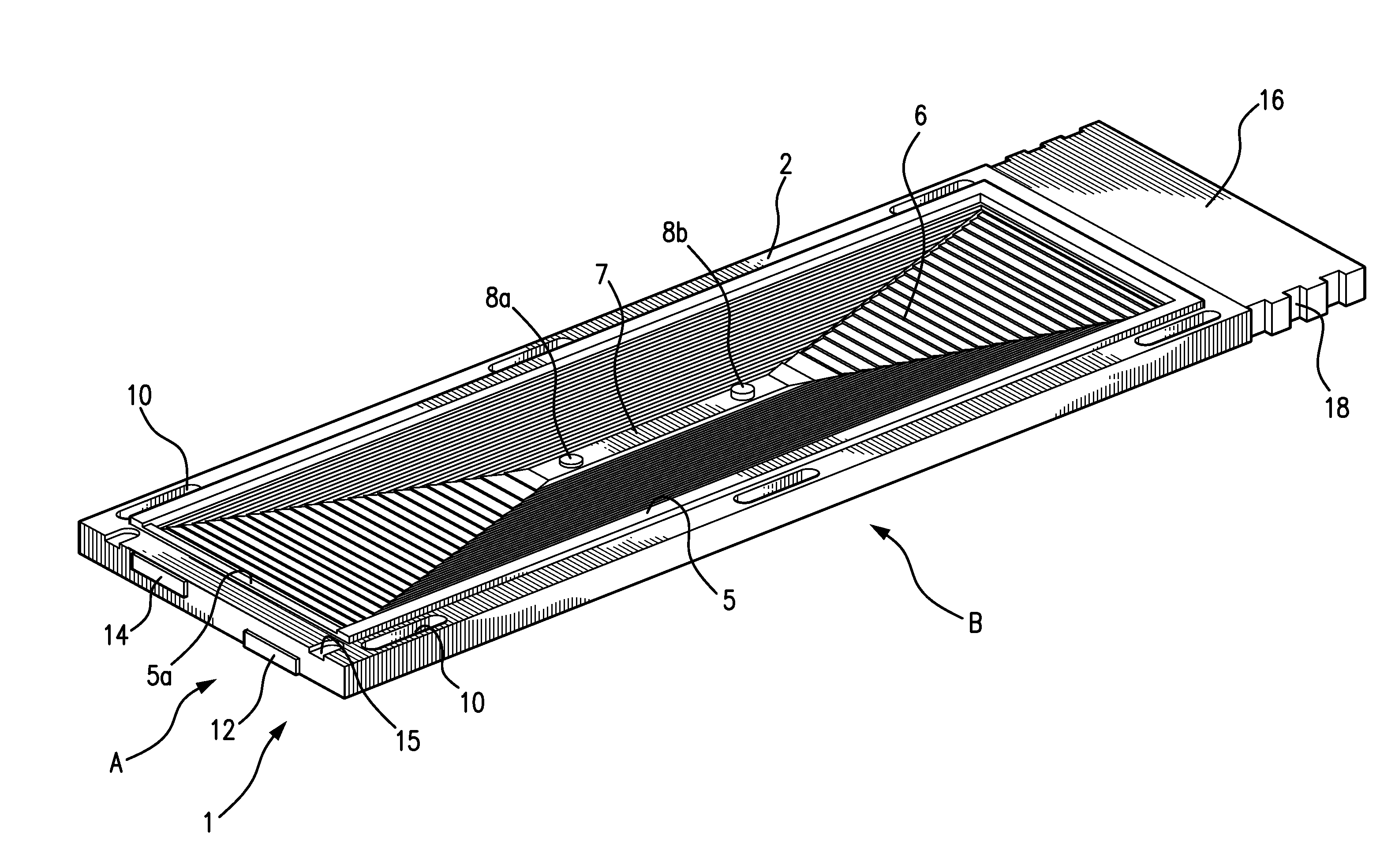 Tray for collecting and/or treating decomposition fluids from a corpse