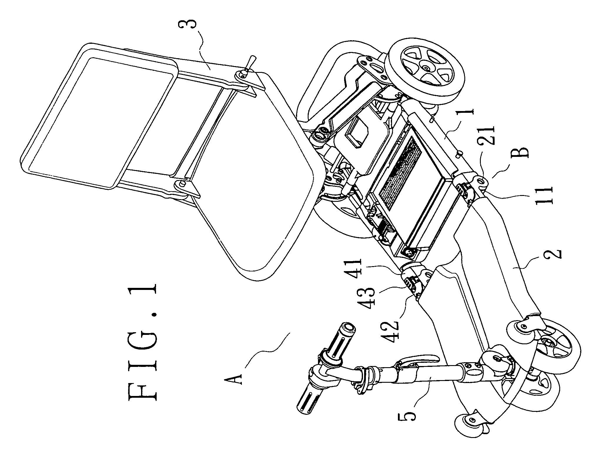 Fixing device for a foldable chassis of an electric walk-substituting vehicle