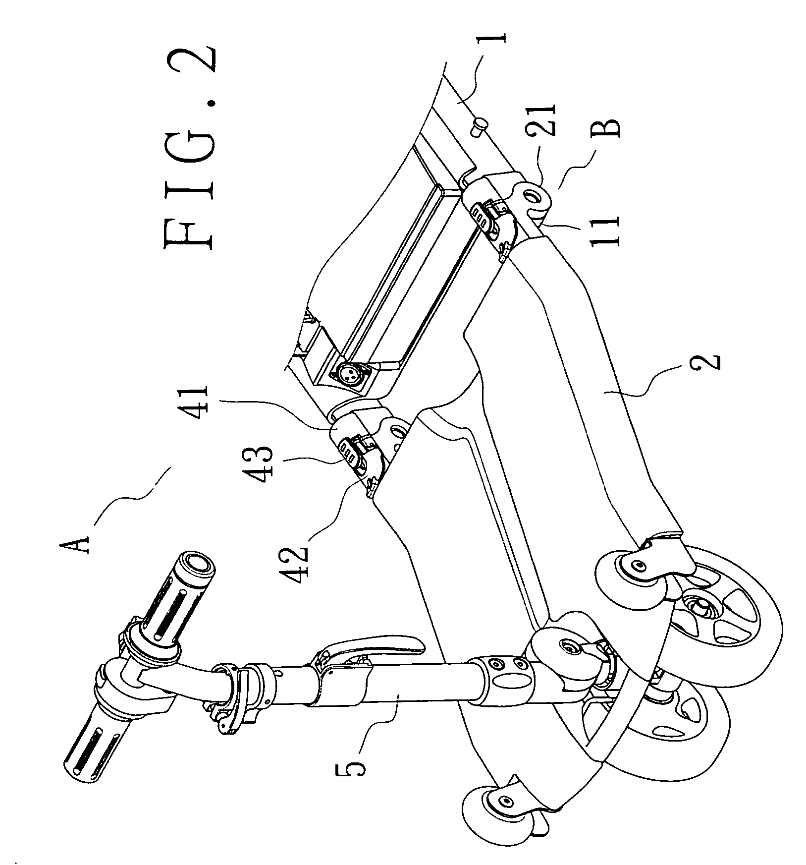 Fixing device for a foldable chassis of an electric walk-substituting vehicle