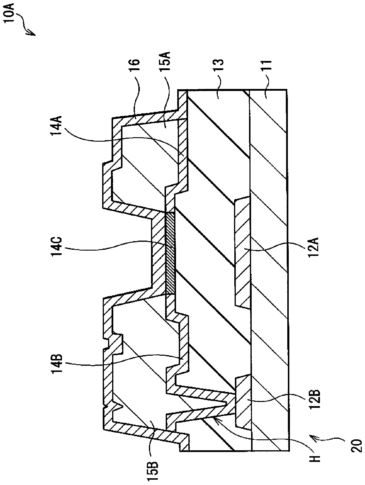 Thin film transistor, method of manufacturing thin film transistor, display and electronic device