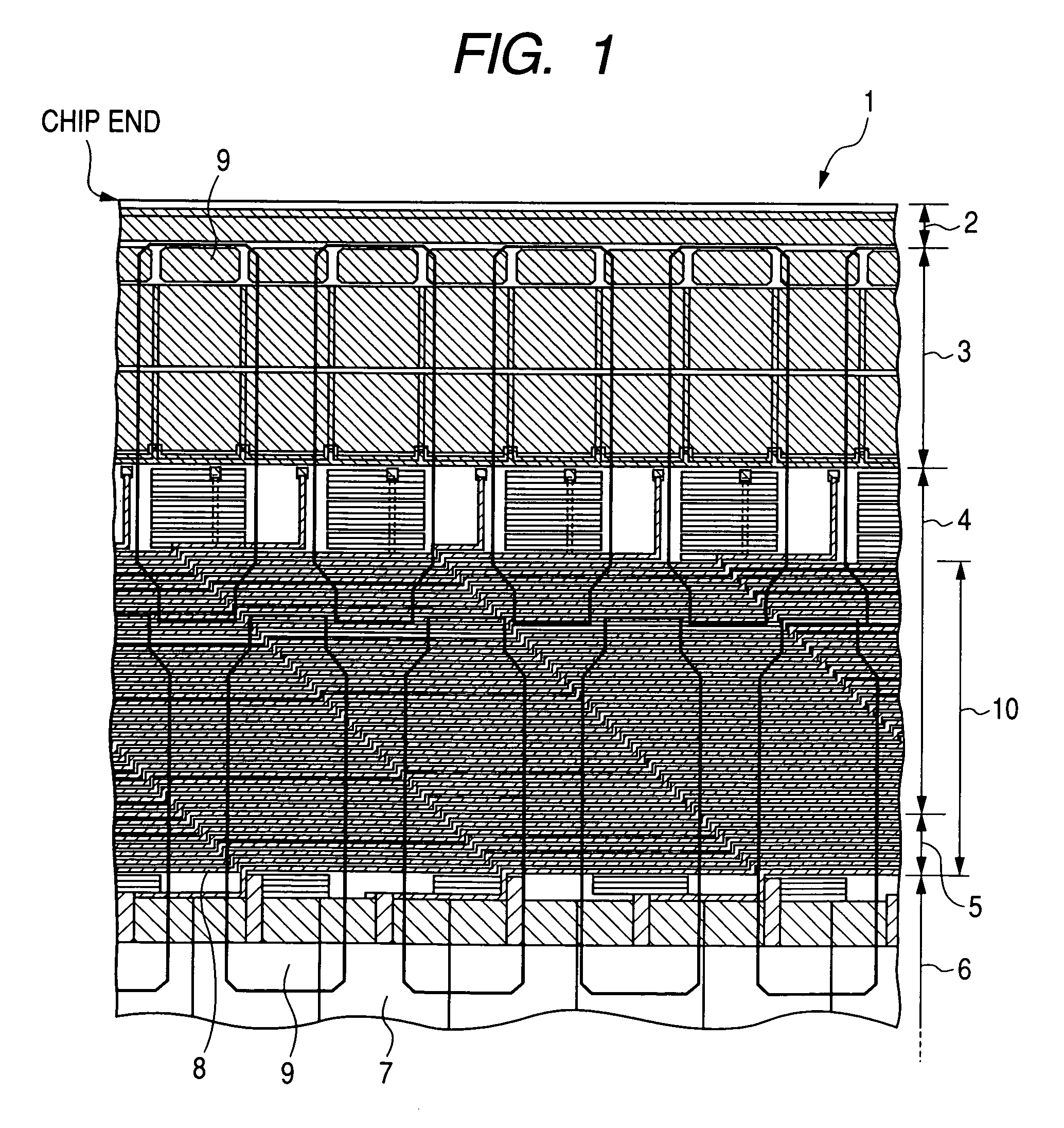 Semiconductor device with signal wirings that pass through under the output electrode pads and dummy wirings near the peripheral portion