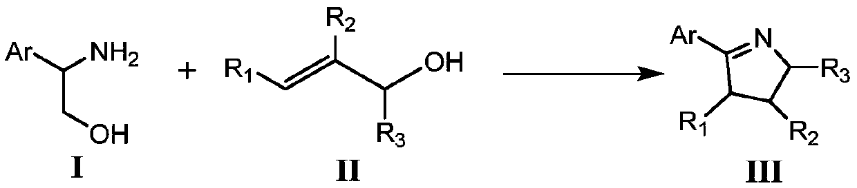 Method for synthesizing pyrroline compounds through iron-catalyzed amino alcohol and enol