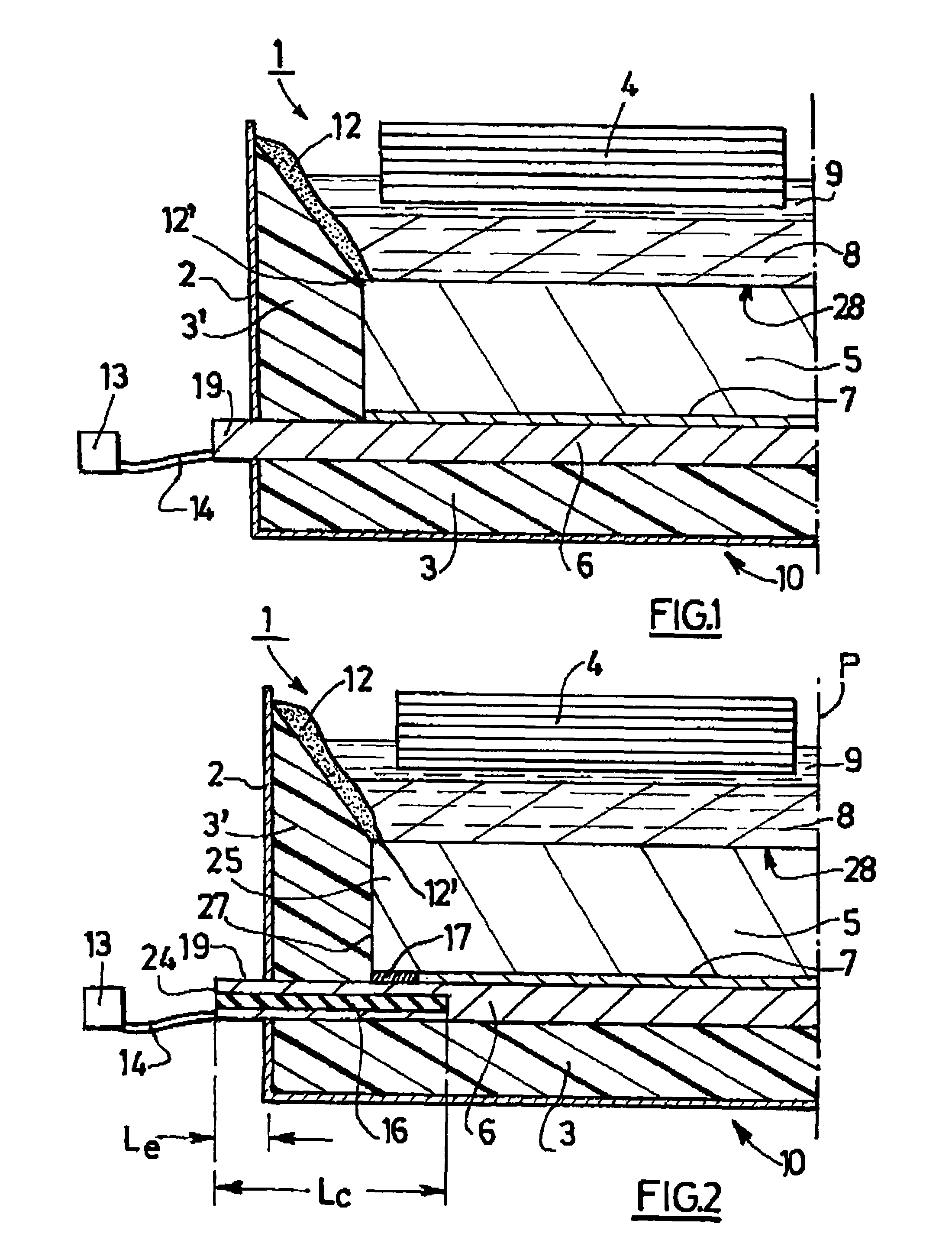 Cathode element for use in an electrolytic cell intended for production of aluminum