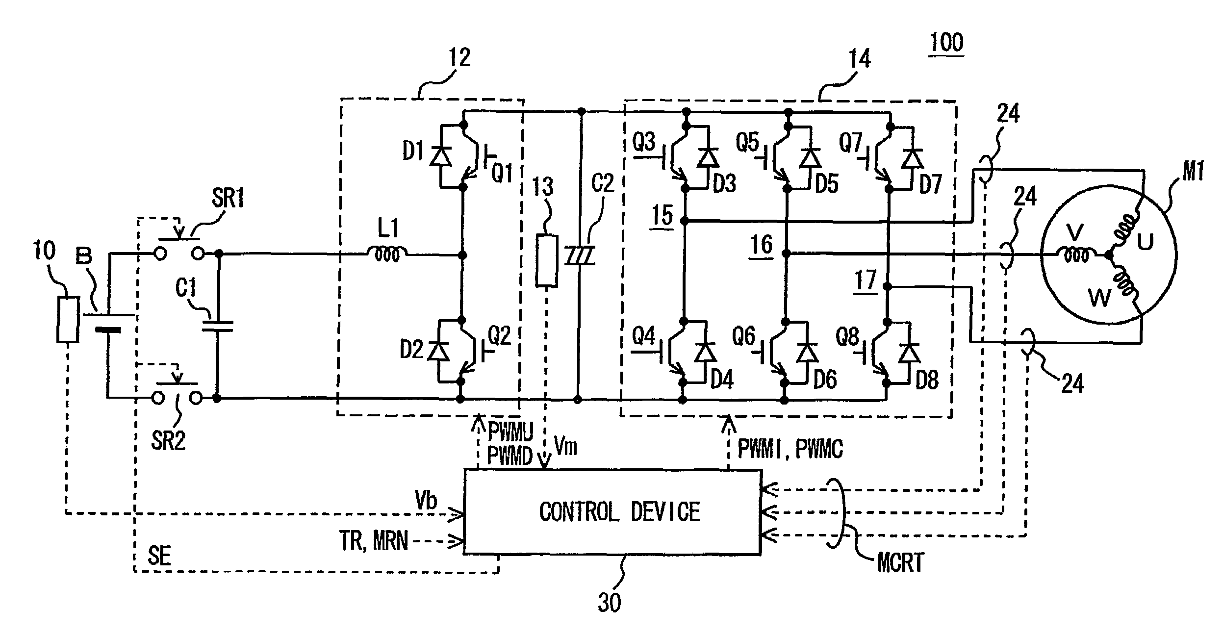 Voltage conversion device and computer-readable recording medium having program recorded thereon for computer to control voltage conversion