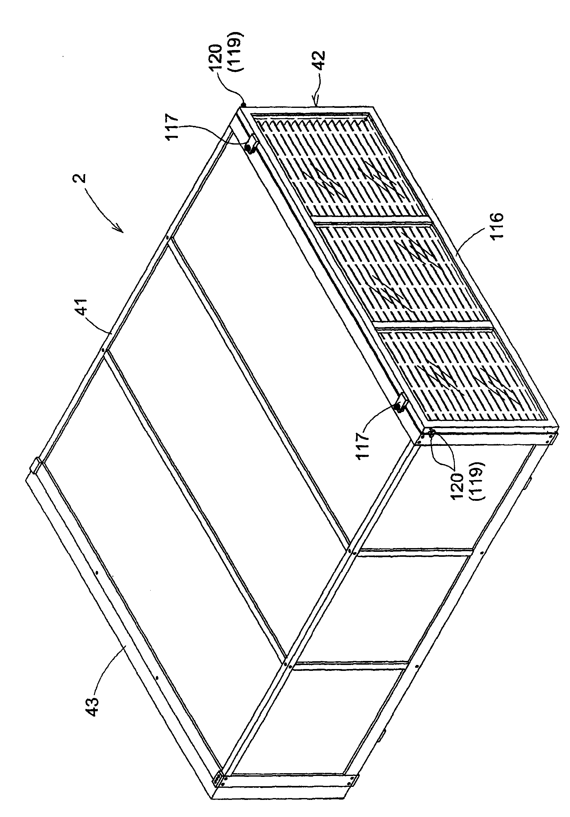 Storage container for substrate and substrate conveying device for the storage container