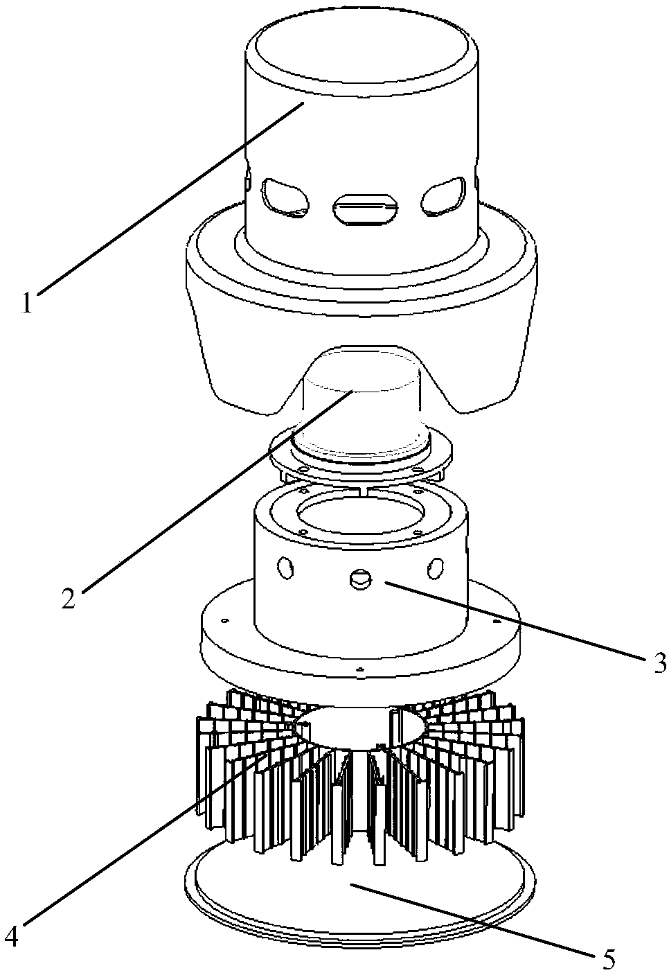 LED heat dissipation device for Venturi effect and modification synthetic ejector