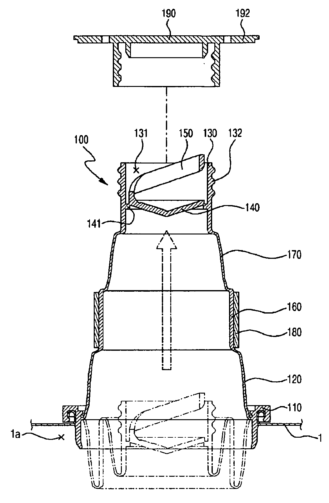 Spout cap having two steps type straw part