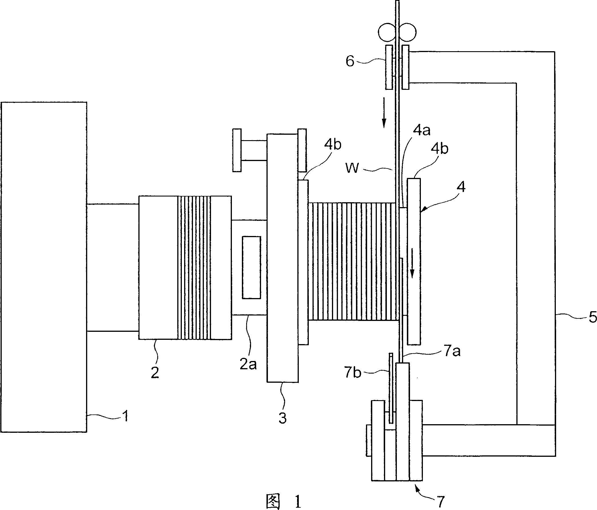 Winding device for wire material with rectangular section