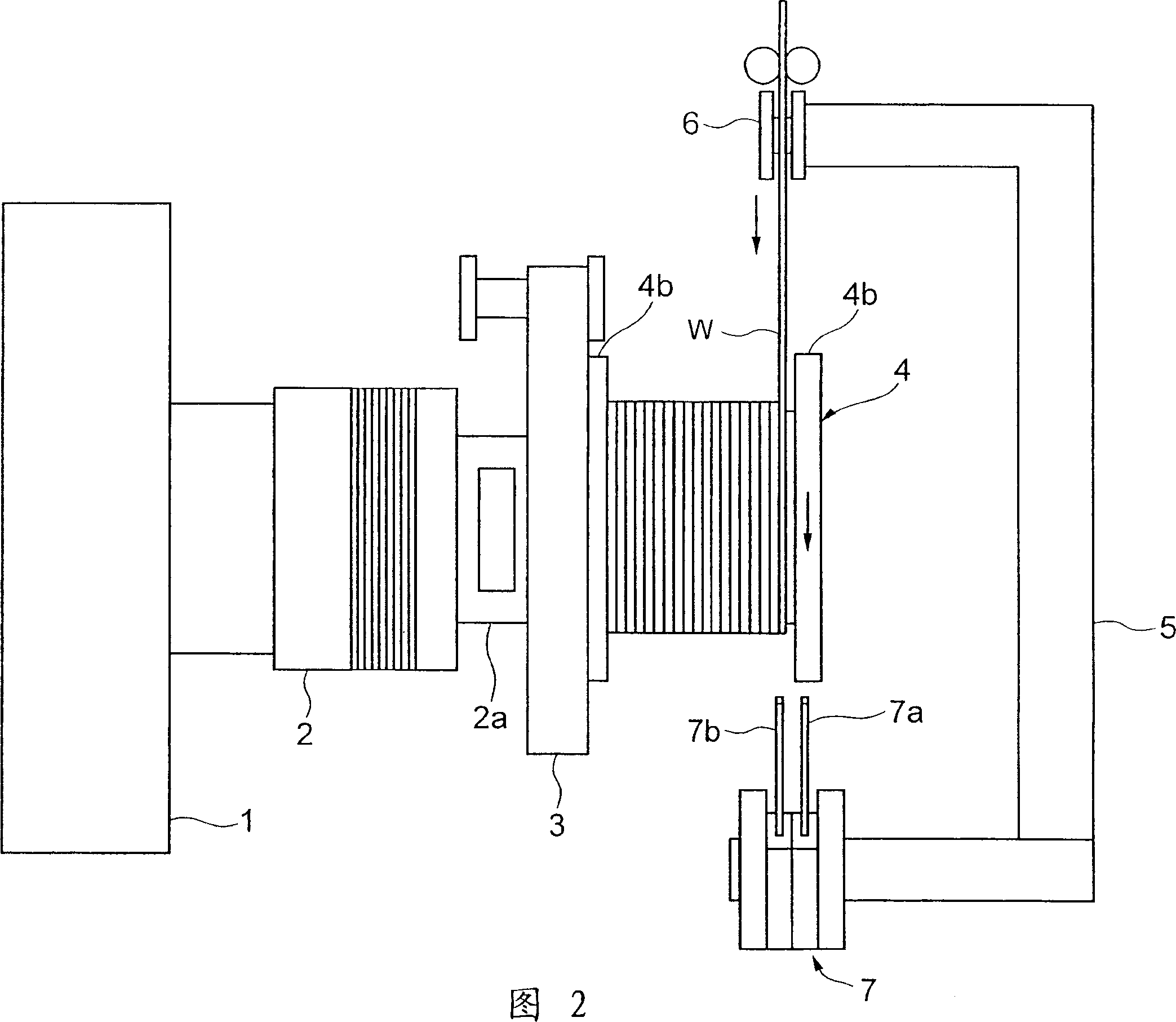 Winding device for wire material with rectangular section