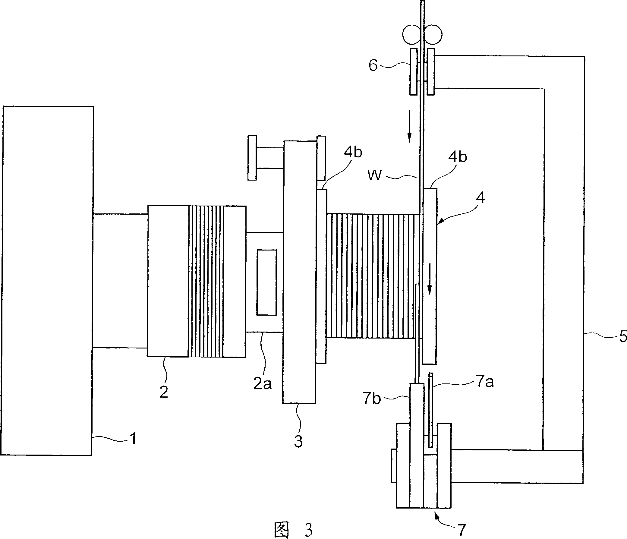 Winding device for wire material with rectangular section