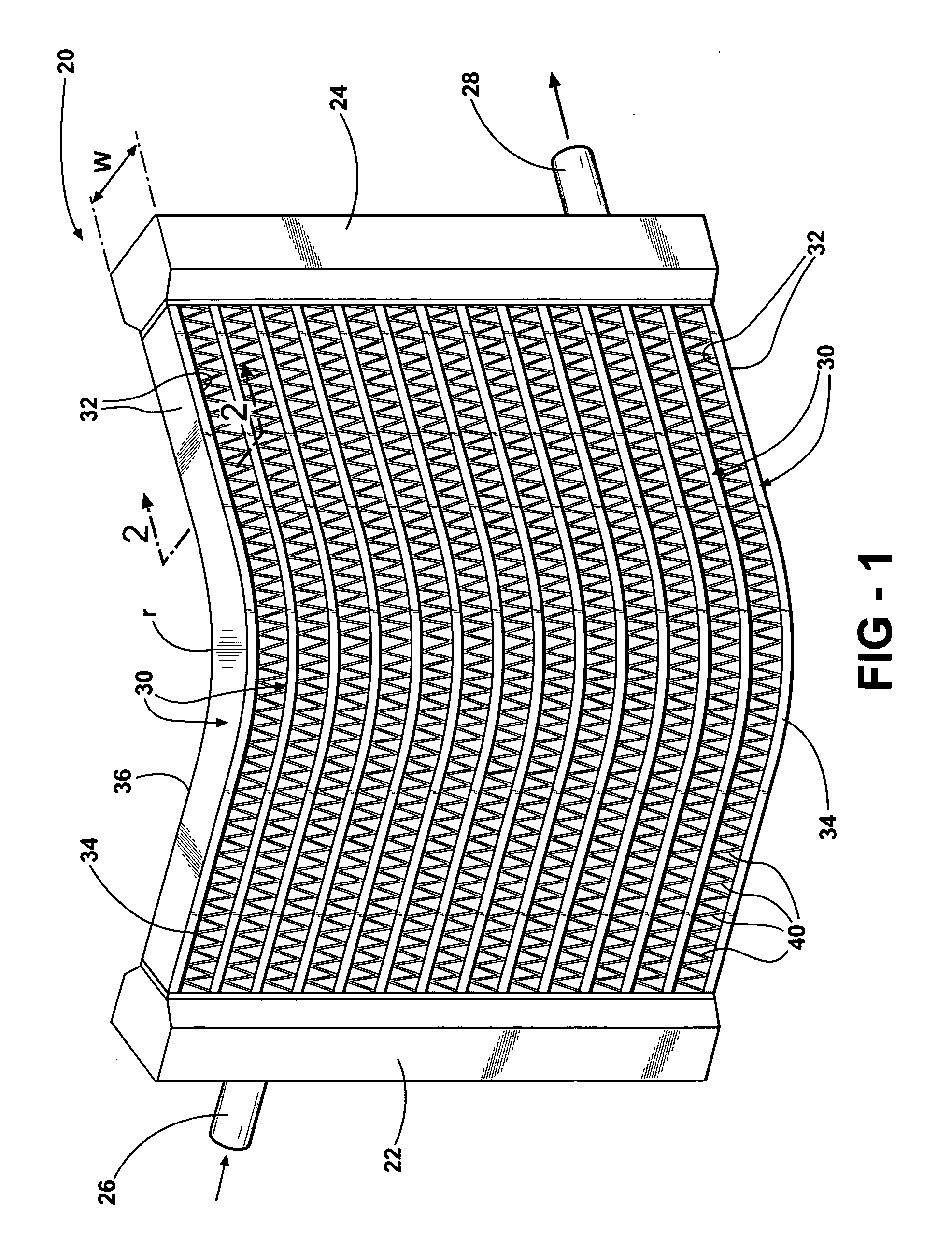Microchannel, flat tube heat exchanger with bent tube configuration
