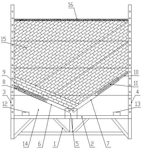 Device and method for anti-dip collapse similar simulation tests on cover rock below slide structural belts