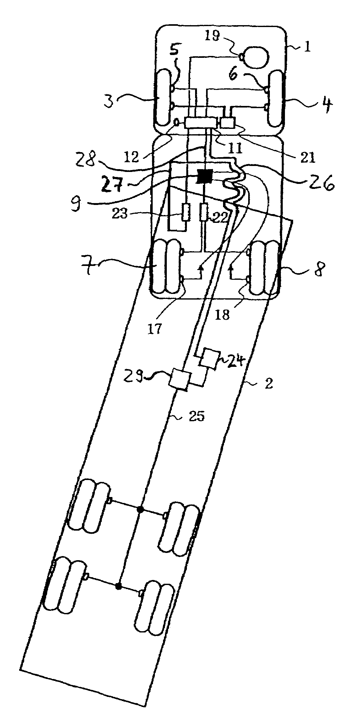 Method for controlling the brake system of a vehicle train