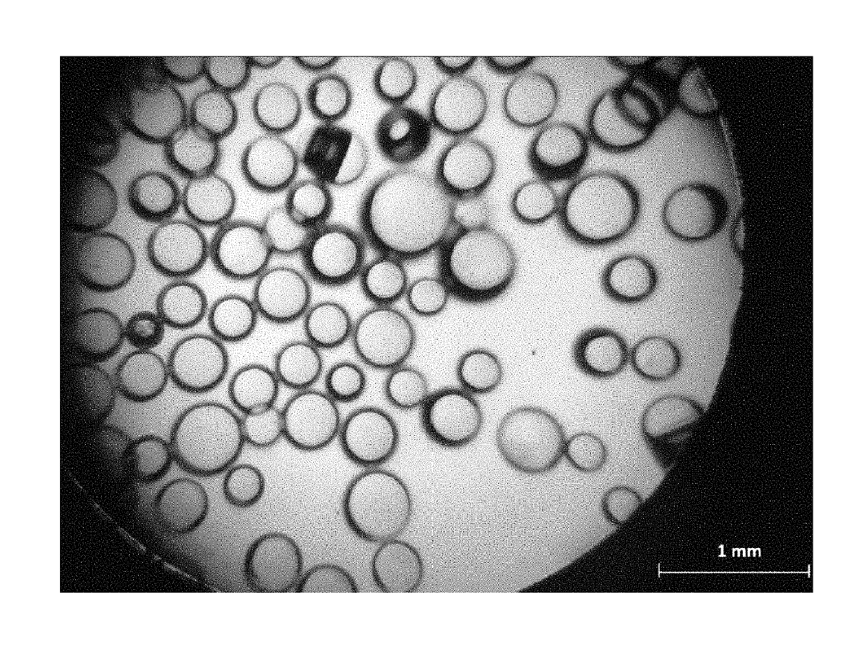 Chemical composition for production of hollow spherical glass particles with high compressive strength