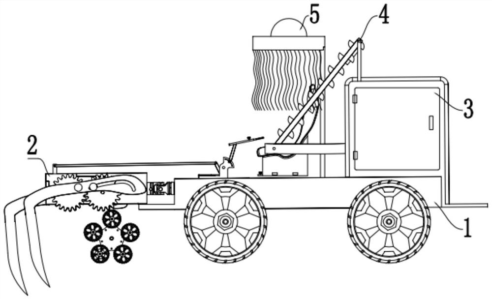 A sitting type mung bean picking, shelling and stripping shuttle crawler