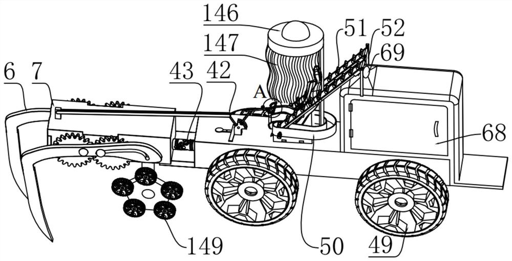 A sitting type mung bean picking, shelling and stripping shuttle crawler