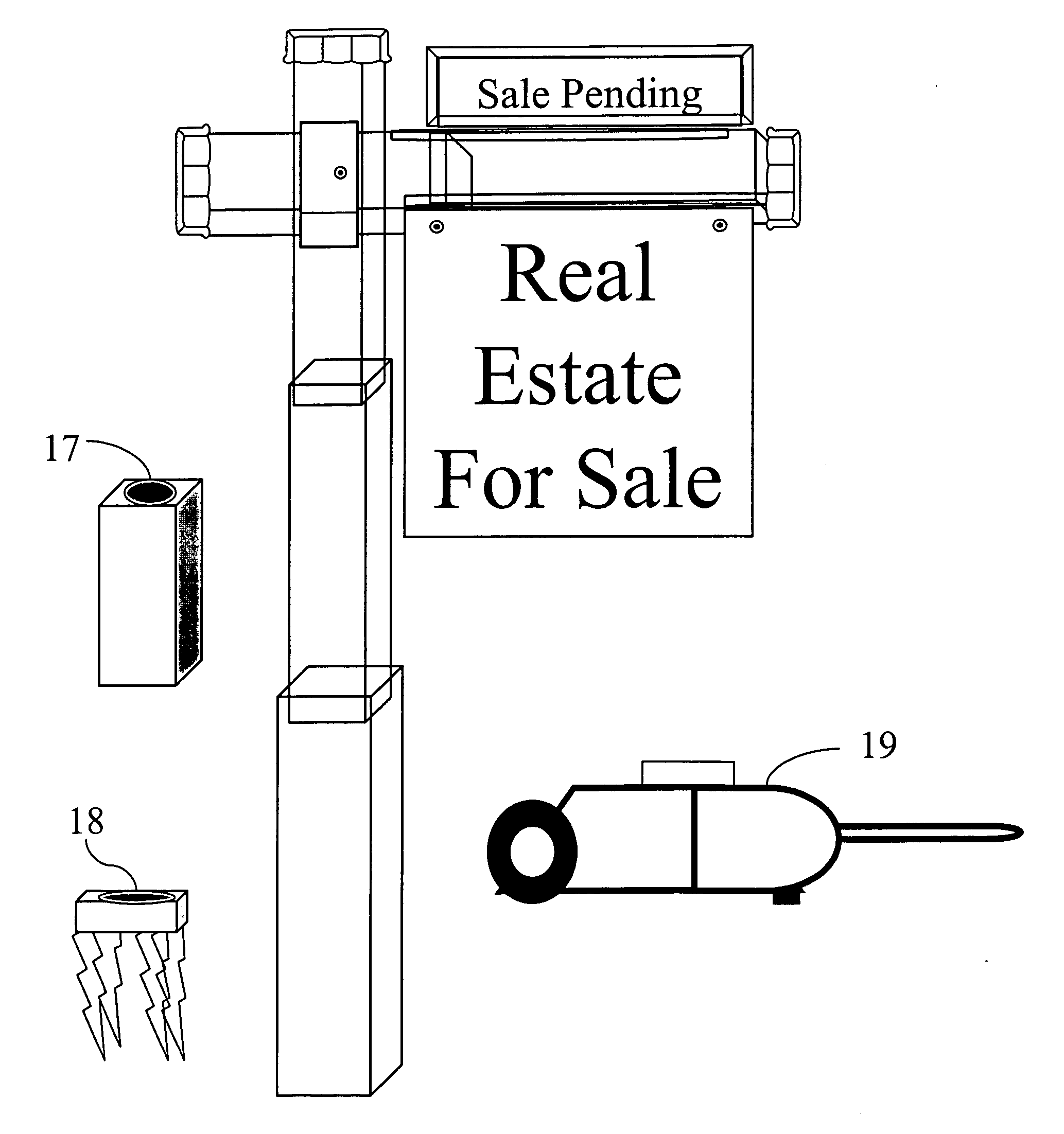 Real estate to go sign post