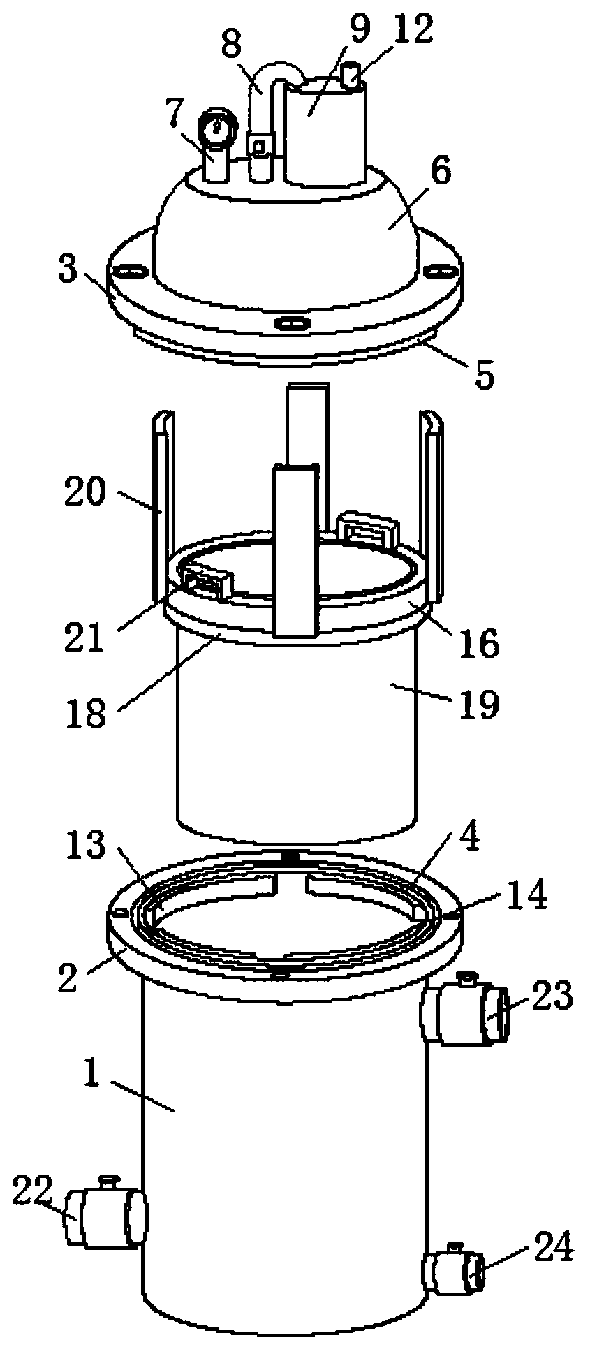 Raw material filtering device for aluminum-nickel-cobalt battery