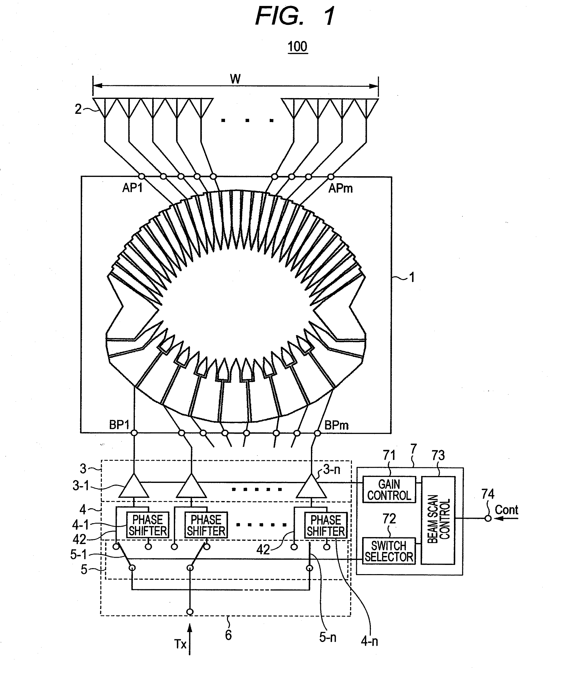 Antenna beam scan unit and wireless communication system using antenna beam scan unit