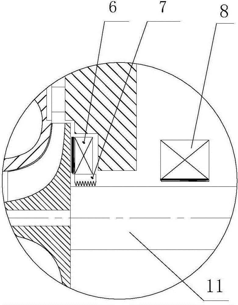 Axial thrust bearing structure of centrifugal compressor of high-speed motor