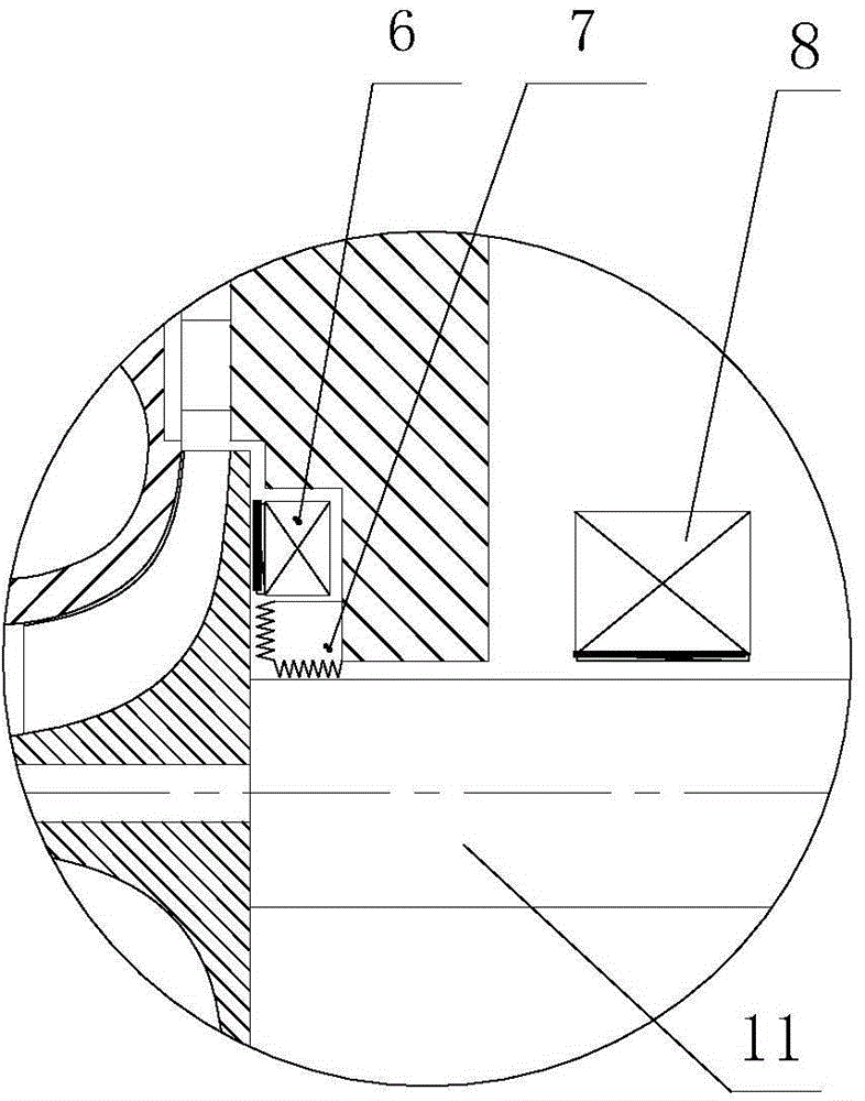 Axial thrust bearing structure of centrifugal compressor of high-speed motor