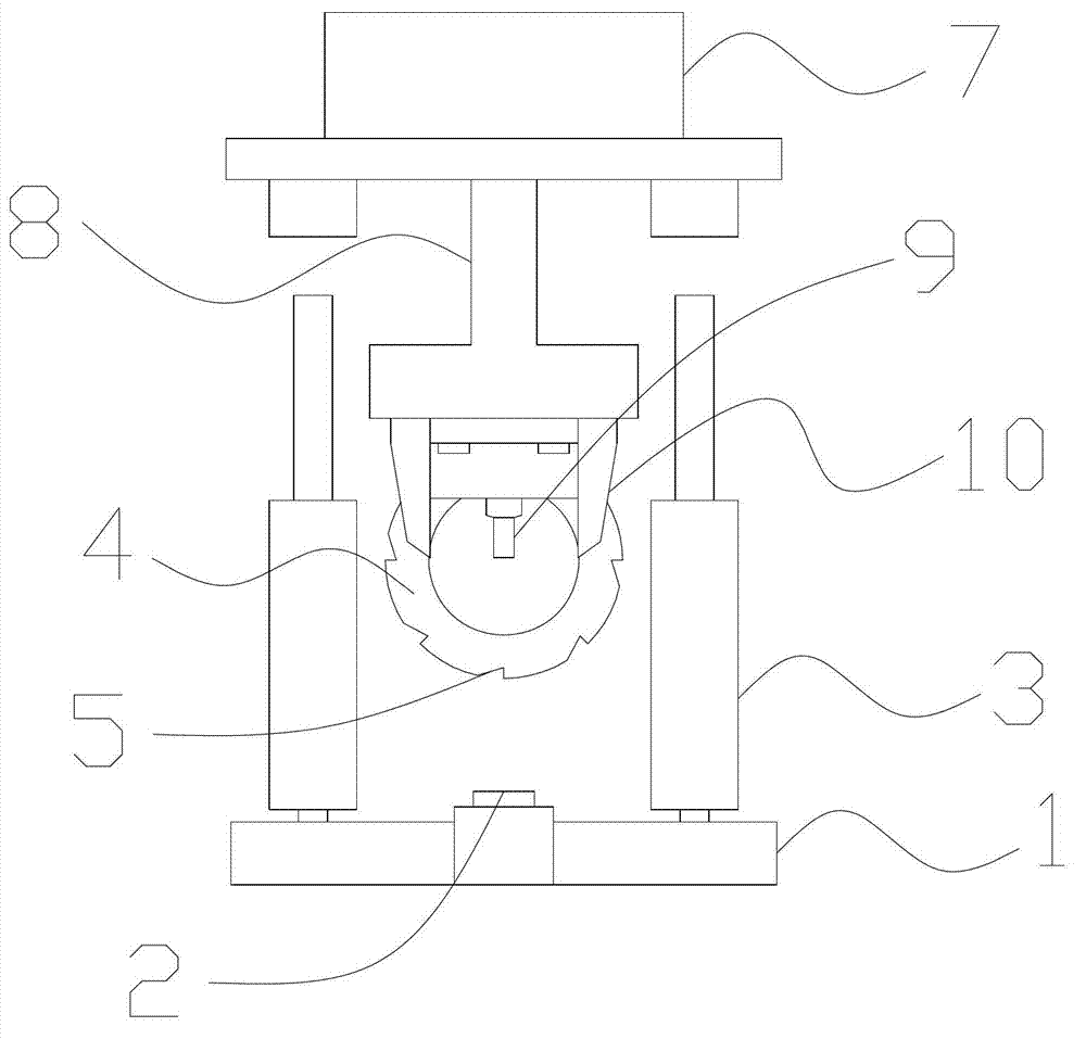 Device for drilling oblique hole in hub