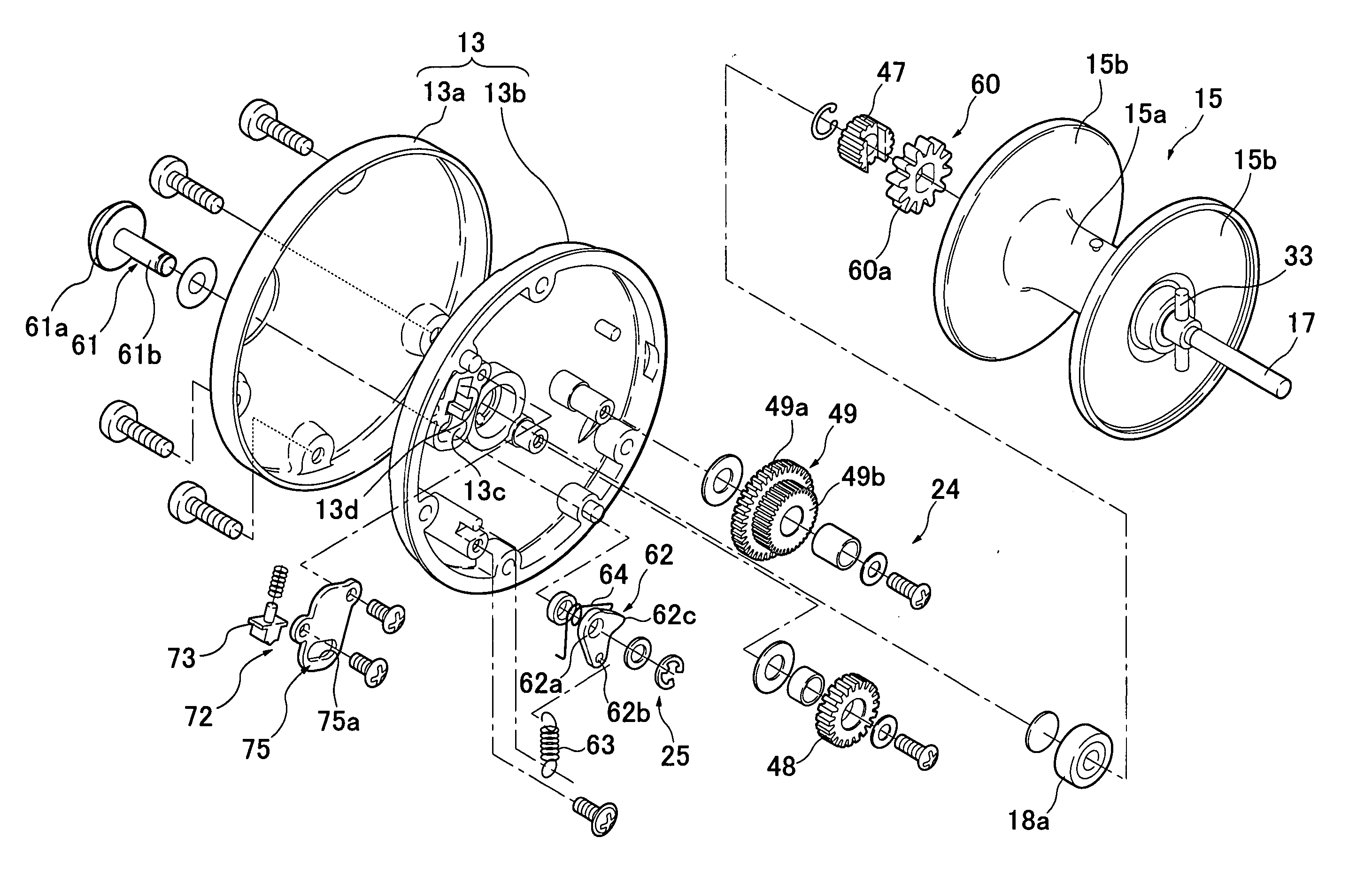 Sound generating device for a dual bearing reel