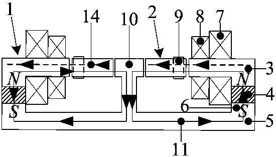 Stator permanent magnet-biased sheet-shaped inner-rotor bearingless asynchronous rotor