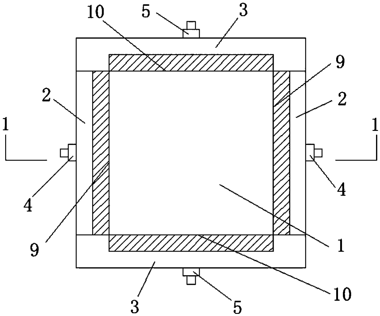 Matching device for manufacturing and direct shear test of soft interlayer with adjustable thickness of existing original rock structural surface