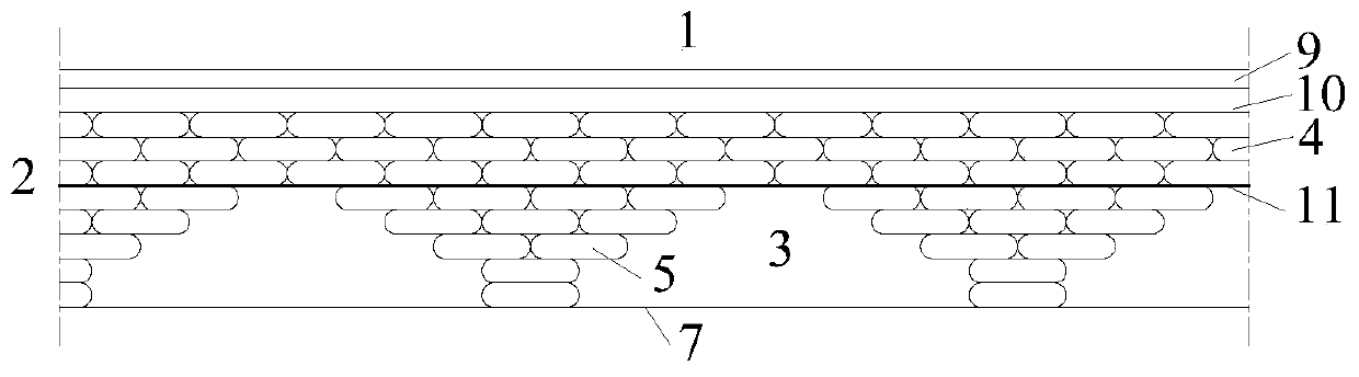 Geotextile bag bridge type embankment structure and construction method thereof