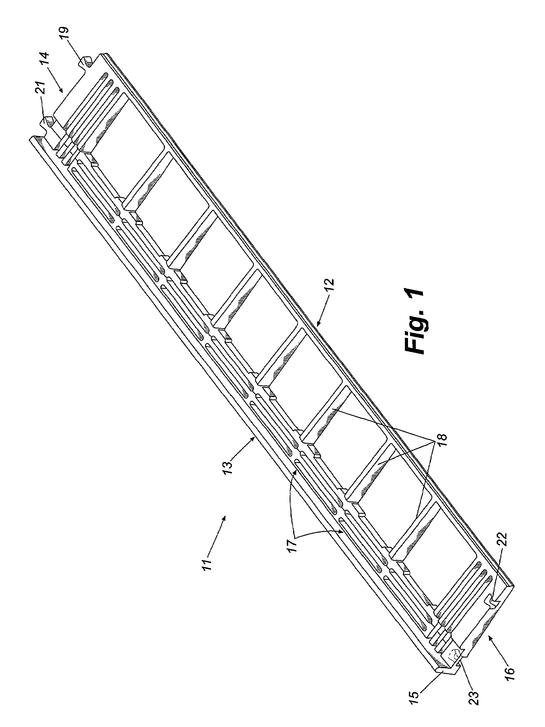 Continuous threshold assembly with modular interlocking substrate sections