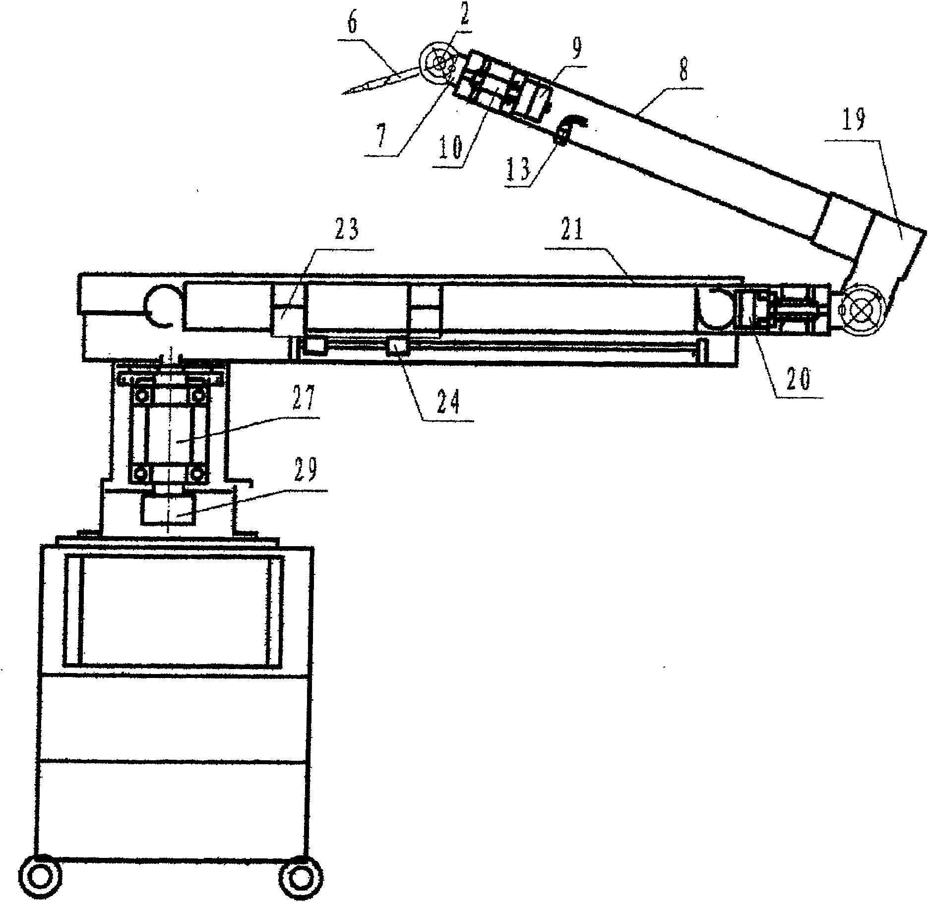 Rotating telescopic vehicle measuring apparatus