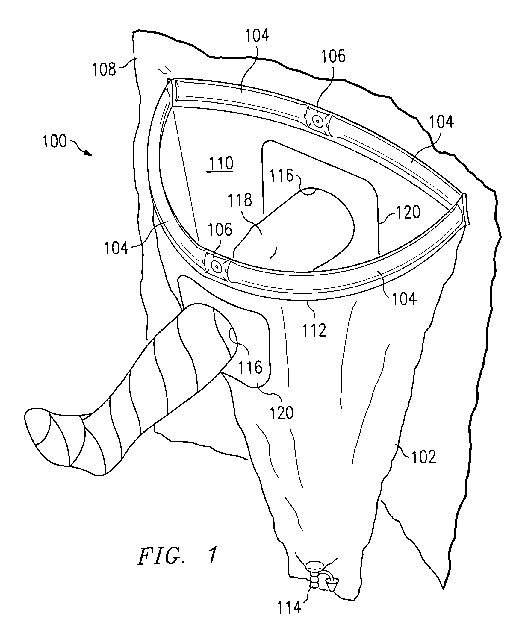 Surgical drape having a fluid collection pouch with an inflatable rim