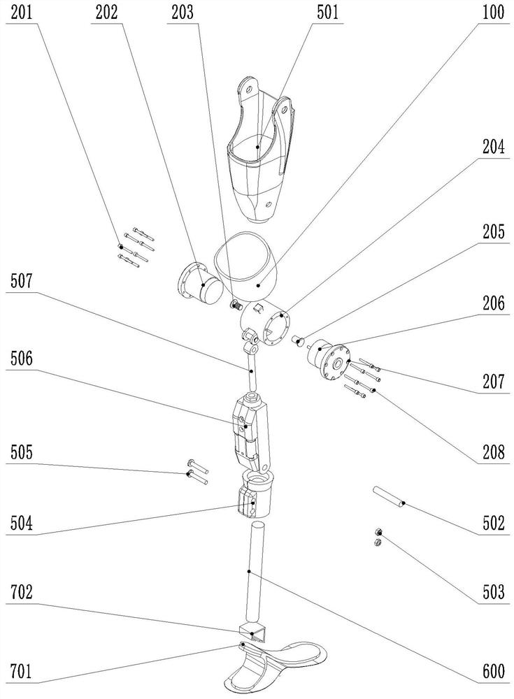 Lower limb artificial limb knee joint capable of combining active type and passive type