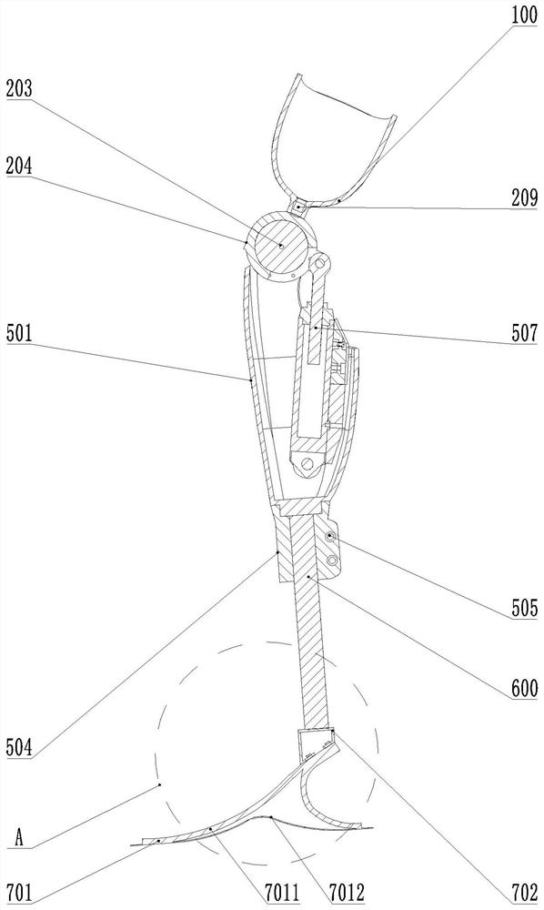 Lower limb artificial limb knee joint capable of combining active type and passive type